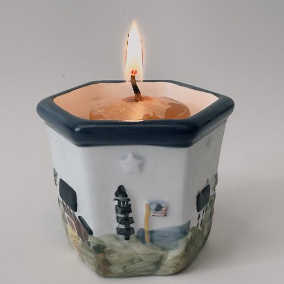 Waxcessories Votive Holder Countryside Collection set of 2, Lighthouse, Sea, VTG - Picture 2 of 11